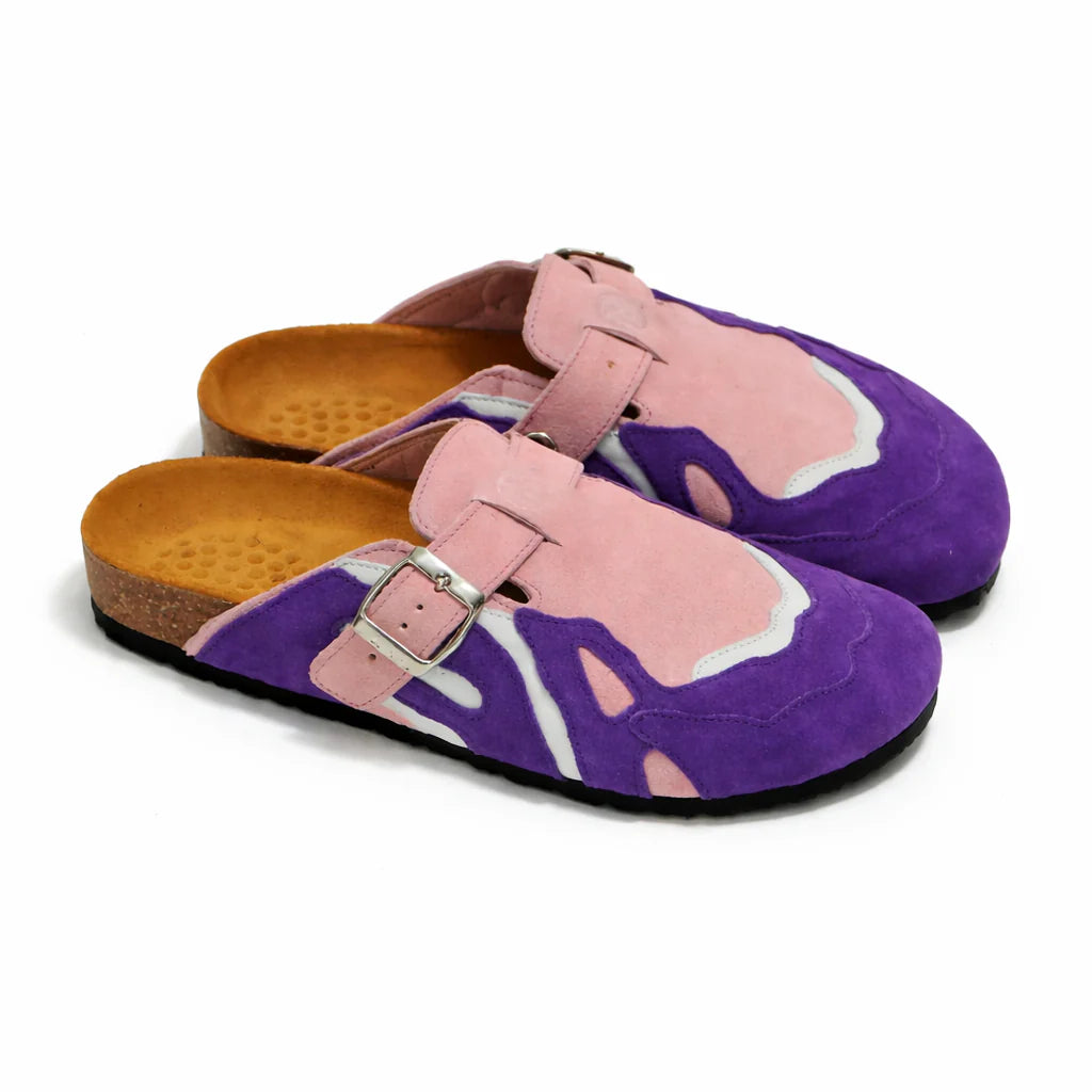 Pellmaro Pink Purple Suede Clog